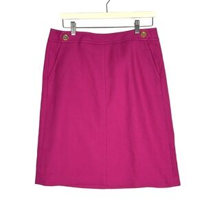 Talbots Skirt Womens 10 Straight Pink Cotton Lined Midi Pockets Office Retro NWT